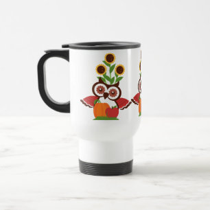 Owl design travel mug