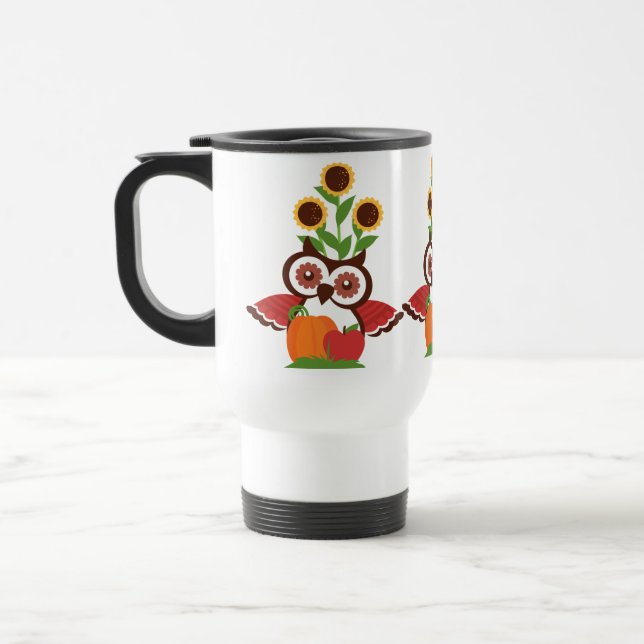 Owl design travel mug (Left)