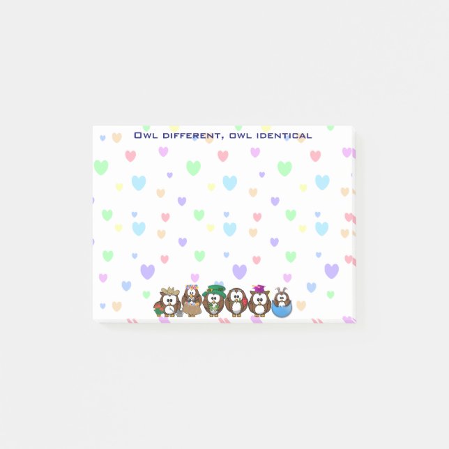 owl different - owl identical post-it notes (Front)