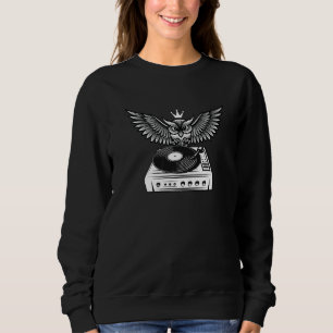 Owl Dj Turntable Headphones Deejay Music Club Part Sweatshirt