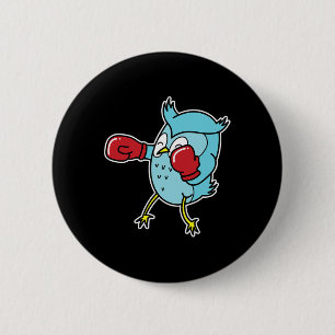 Owl Does Boxing 6 Cm Round Badge