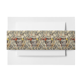 Owl drawing invitation belly band