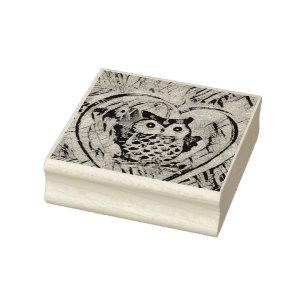 Owl drawing rubber stamp