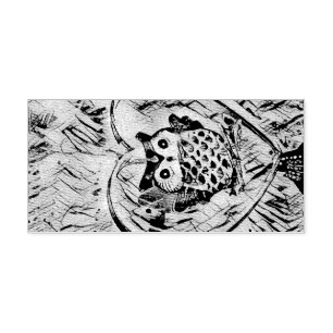 Owl drawing self-inking stamp