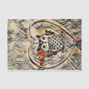 Owl drawing tissue paper