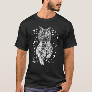 Owl Dream Catcher T-Shirt - Cool Nocturnal Birds