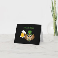 Owl Drinking Beer St Patrick's Day | Personalise