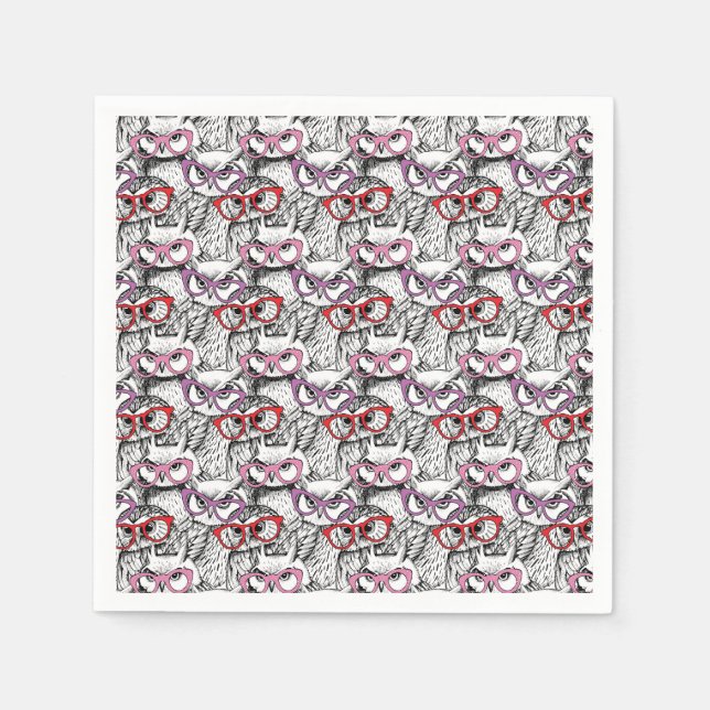 Owl Eyeglasses Pattern Napkin (Front)