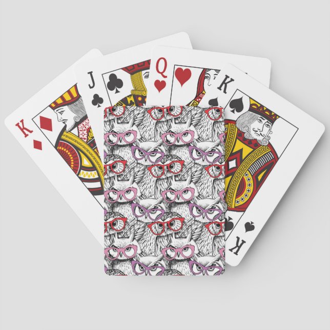 Owl Eyeglasses Pattern Playing Cards (Back)