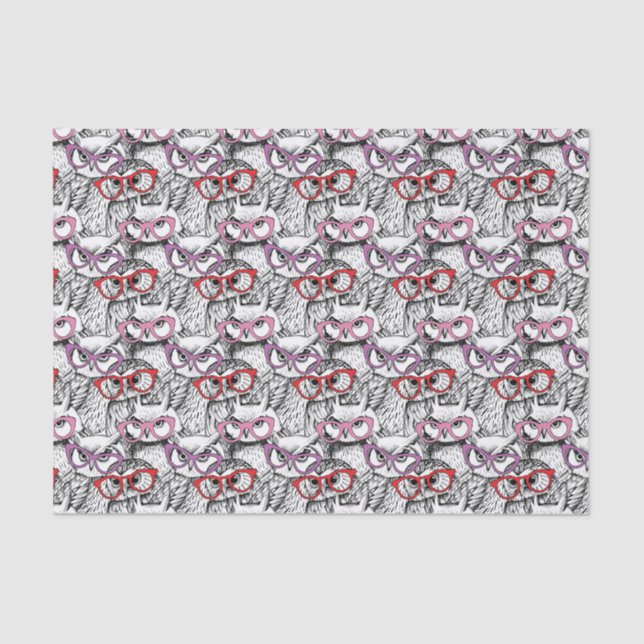 Owl Eyeglasses Pattern Tissue Paper (Front)