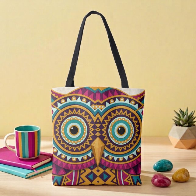 Owl Eyes Folk Art  Tote Bag (Creator Uploaded)