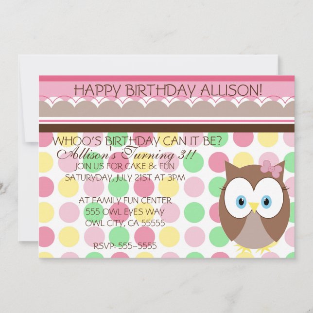 Owl Eyes Invite (Front)