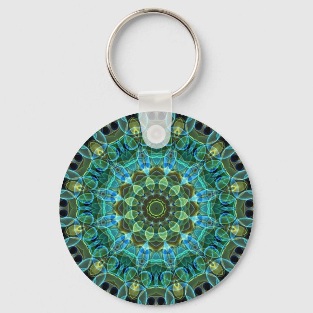 Owl Eyes kaleidoscope Key Ring (Front)