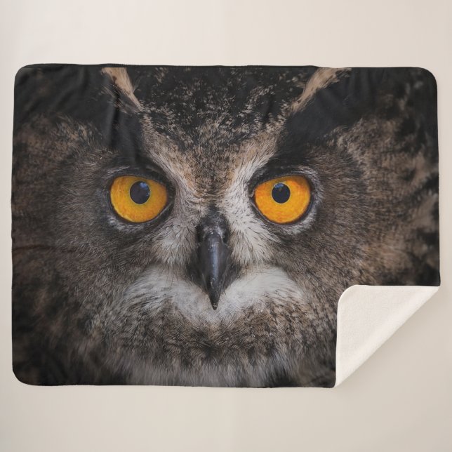 OWL EYES SHERPA BLANKET (Front (Horizontal))