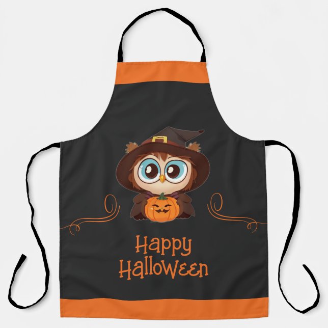 Owl/Fall/Autumn/Halloween/pumpkin Apron (Front)