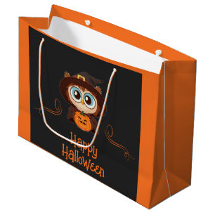 Owl/Fall/Autumn/Halloween/pumpkin Large Gift Bag