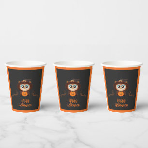 Owl/Fall/Autumn/Halloween/pumpkin Paper Cups