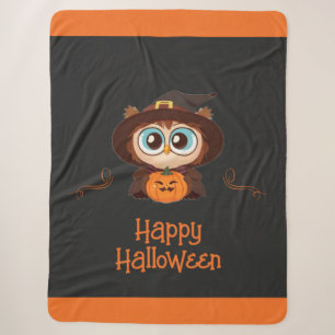 Owl/Fall/Autumn/Halloween/pumpkin Sherpa Blanket