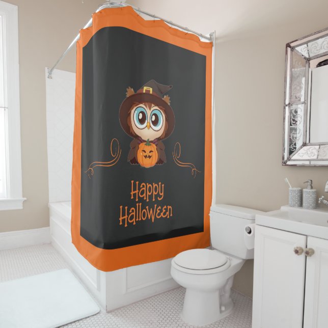 Owl/Fall/Autumn/Halloween/pumpkin Shower Curtain (In Situ)