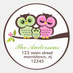 Owl Family Address Labels