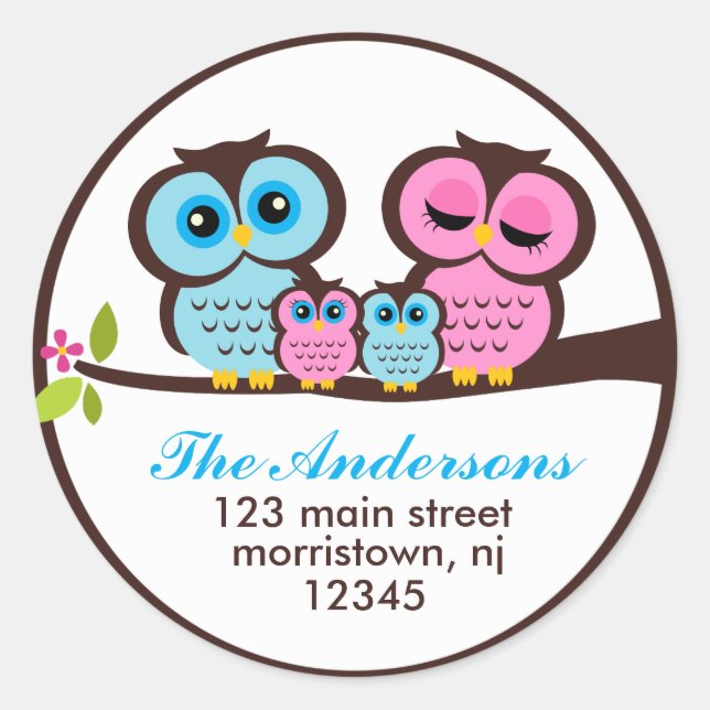 Owl Family Address Labels (Front)