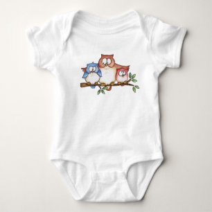 Owl Family Baby Bodysuit