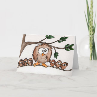Owl family card