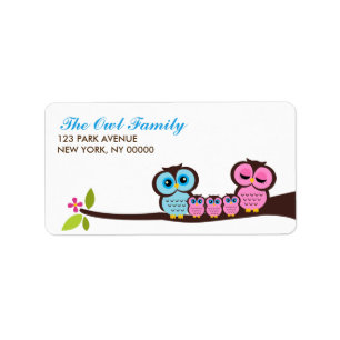 Owl Family Label