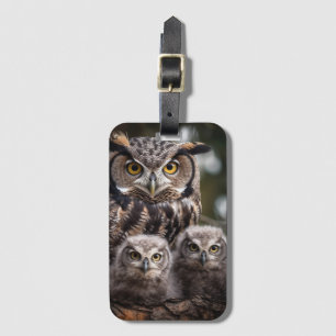 Owl Family Luggage Tag