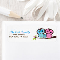Owl Family Return Address Labels