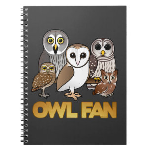 Owl Fan Spiral Notebook