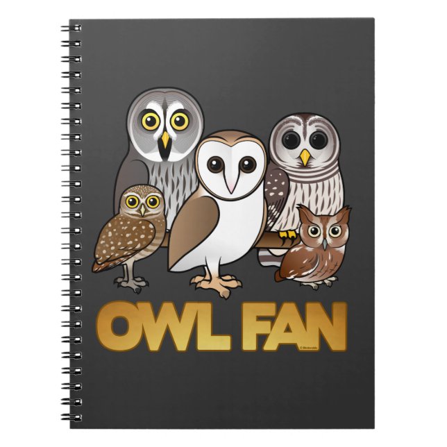 Owl Fan Spiral Notebook (Front)