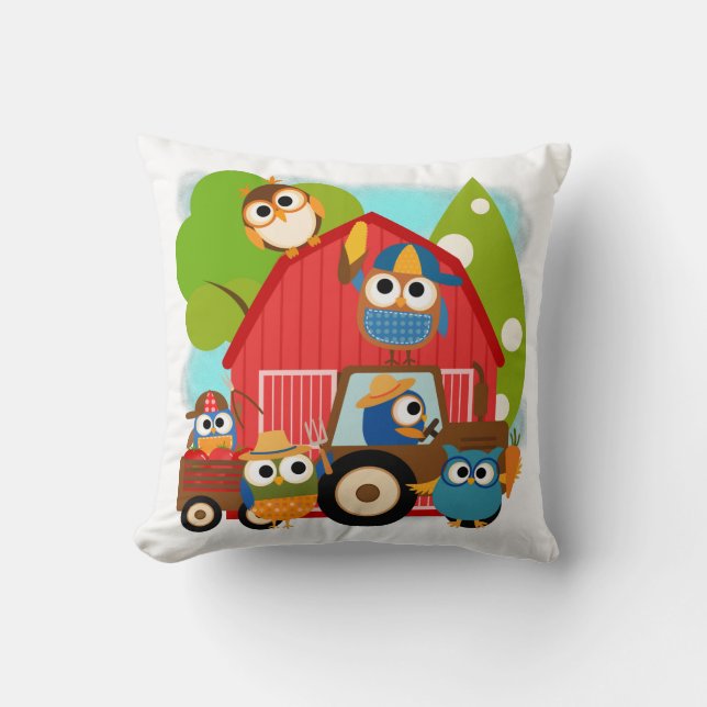 Owl Farmers Cushion (Front)