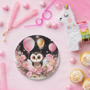 Owl First Birthday Paper Plates