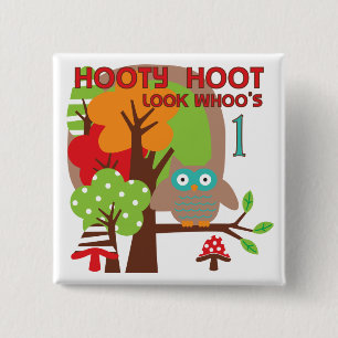 Owl First Birthday T-shirts and Gifts 15 Cm Square Badge