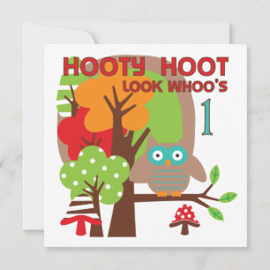 Owl First Birthday T-shirts and Gifts Invitation