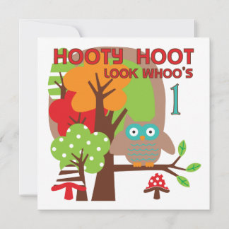 Owl First Birthday T-shirts and Gifts Invitation