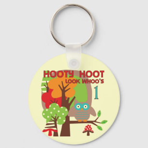 Owl First Birthday T-shirts and Gifts Key Ring