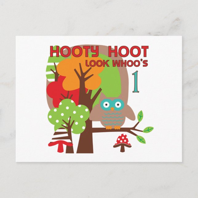 Owl First Birthday T-shirts and Gifts Postcard (Front)