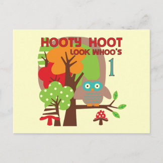 Owl First Birthday T-shirts and Gifts Postcard