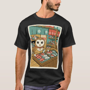 Owl Fish Market Kawaii T-Shirt