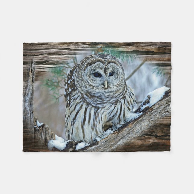 Owl Fleece Blanket (Front (Horizontal))
