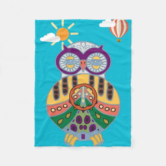 owl fleece blanket (Front)