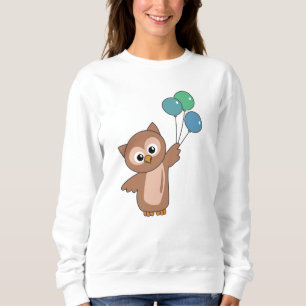Owl Flies With Balloons Sweet Animals For Children Sweatshirt