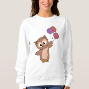 Owl Flies With Balloons Sweet Animals For Children Sweatshirt