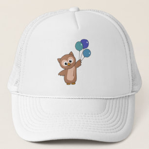 Owl Flies With Balloons Sweet Animals For Children Trucker Hat
