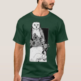 Owl flowers and Skull T-Shirt