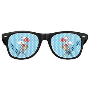 Owl Flying with Heart Balloons in Paris Retro Sunglasses