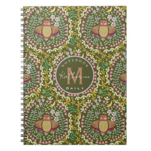 Owl Folk Green Notebook