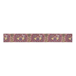 Owl Folk Wine Red Grosgrain Ribbon